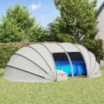 Abri de piscine vidaxl d�me de tente de piscine gris 640 x 432 x 205 cm