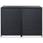 Abris pour poubelle double - cloud - rsine tresse noir 148x80x111 cm p21