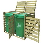 Abri pour poubelle double - vidaxl - bois impr�gn� - 240 l - vert - 142x92x120 cm - r�sistant � leau