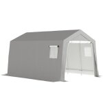 Abri de rangement extrieur 3 x 45 m - outsunny - tente de stockage tanche et anti - uv - gris clair ...