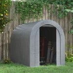 Abri de v�lo & abri de jardin ext�rieur garage � v�lo b�che en pe cadre en m�tal galvanis� gris