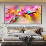 Abstrait color� nuage rose affiche toile tableau art peintures decoration murale pour salon tableau decoration ...