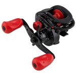 Moulinet de pche - abu garcia - max x - profil bas - 4 + 1 roulements - rouge et noir