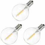Ac220 - 230v 1w g40 ampoules de rechange 3pack e12 ampoules globe en verre � vis pour guirlande lumineuse ...