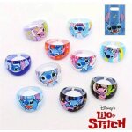 Accessoires lot de 5 bagues en plastique lilo et stitch pour enfants + sac collector