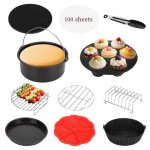 Accessoires air fryer 12 pi�ces air fryer accessoires sans bpa pour aigostar cosori cecotec ninja philips ...