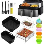 Accessoires air fryer pour philips dual basket airfryer s�ries 3000 / 5000 ensemble accessoires philips ...