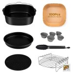Accessoires air fryer set de 11 pices carr moule air fryer xxl compatible pour philips 72l cosori 55l ...