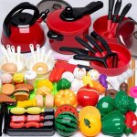 Accessoire cuisine enfantjouet de jeu de rle de chef pour enfantsavec casseroles et polesaliment jouet?81pcs ...