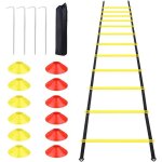 Accessoires dentra�nement de football �chelle dagilit� de 6 m�tres - 12 marches avec 12 marqueurs de ...