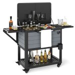 Accumulateur de froid � roulettes costway - chariot isotherme de patio 91 l - �tag�res & ouvre - bouteille ...