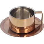 En acier inoxydable ensemble de tasses  caf avec assiette caf service  th verres pour la maison ...