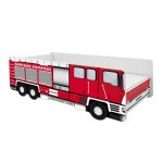 Lit enfant acma voiture sapeurs - pompiers avec matelas et sommier - marque acma - 1 place - rouge - ...
