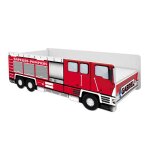 Lit enfant acma voiture sapeurs - pompiers avec matelas et sommier 140x70 cm
