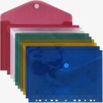 Acropaq 10 pochettes porte - documents perfores a4 - 10 chemises de documents a4 perfores avec fermeture ...
