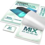 Acropaq 100 feuilles plastifieuses (20 x a4 a5 a6 40 x a8) 80 mic - 100 pochettes plastifieuses diffrentes ...
