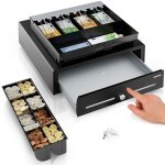 Acropaq tiroir caisse 42x41x12 cm - compatible caisse enregistreuse rj11 - ouverture par pression - insert ...