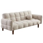 Adam - canap� convertible clic - clac 2 places en tissu textur� - beige