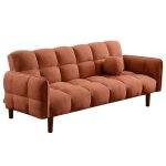 Adam - canap� convertible clic - clac 2 places en tissu textur� - terracotta