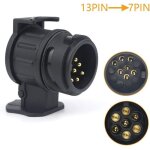 Adaptateur 13 / 7 pour prise de remorque 13 broches vers 7 broches pour attelage de voiture pour tracteur ...