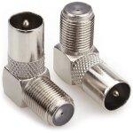 Adaptateur dantenne tv mle coaxial vers prise f adaptateur  angle droit de 90 degrs cble coaxial ...