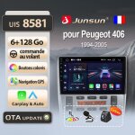 Adaptateur autoradio - junsun - peugeot 406 - 4g - 6go - 128go - bluetooth int�gr�