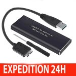 Adaptateur de boîtier externe - non spécifié - m. 2 ngff - usb 3. 0 - sata - 5 gbit / s Adaptateur de boîtier externe - non spécifié - m. 2 ngff - usb 3. 0 - sata - 5 gbit / s