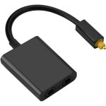 Adaptateur de cble audio optique numrique toslink  double port 1 entre 2 sorties noir