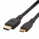 Adaptateur cble mini hdmi mle vers hdmi mle haute vitesse avec fiches plaques or 18 mtres noir - ...