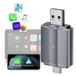 Adaptateur carplay sans fil - ttlife - 2 en 1 - bluetooth 5. 0 - wi - fi double bande - compact
