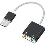 Adaptateur de carte son stro externe usb en aluminium adaptateur audio usb tress en nylon avec prise ...