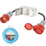 Adaptateur cee 400v 32a vers 16a 5 broches pour chargeur ev - disjoncteur surcharge anticourt - circuit ...