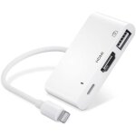 Adaptateur clairage vers hdmi, adaptateur pour appareil photo usb avec port de charge, adaptateur audio ...
