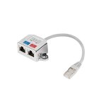 Adaptateur ethernet - lanberg - ad - 0026 - s - rj45 m�le vers femelle - gris - 100 mb / s