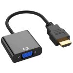 Adaptateur hdmi vers vga - noir - 15 cm - m�le vers femelle - compatible ordinateur / tv / console