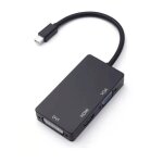 Adaptateur mini displayport thunderbolt vers dvi vga hdmi 3 en 1 noir label