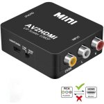Adaptateur rca vers hdmi - mini av - 1080p - compatible ps2 et wii - noir