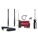 Adaptateur r�seau sans fil wifi 7 be200 pro pcie + antenne 8db bt5. 4 tri bande 2. 4g / 5g / 6 ghz be200 ...