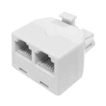 Adaptateur de t�l�phone fixe 2 entr�es . blanc