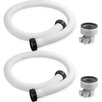 Adaptateur tuyau piscine intex 2 pices - raccord filtre / pompe universel en pvc rsistant aux uv avec ...