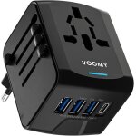 Adaptateur de voyage - voomy - universel - 3 usb - a - 1 usb - c - compact et pliable
