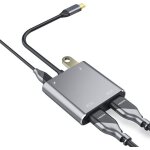 Adaptateur usb c vers double hdmi 4 en 1 usb de type c vers double moniteur hdmi mst hub 4k 60hz avec ...