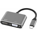Adaptateur usb c vers hdmi vga 2 en 1 type c vers hdmi 4k vga 1080p compatible avec macbook pro / air ...