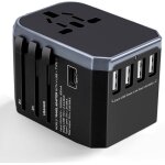 Adaptateur voyage tout - en - un avec 4 usb 5. 6a et 1 usb c adaptateur de prise universelle d�poli france ...