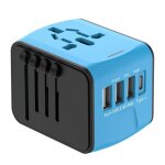 Adaptateur voyage universel international avec 3 usb et 1 type c 1500w prise france vers usa canada uk ...