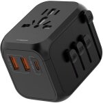 Adaptateur de voyage universel dans le monde entier avec pd30w 2 usb 1 usb c et 1 prise ac adaptateur ...