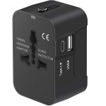 Adaptateur de voyage universel mondial chargeur mural avec port de charge usb - c et usb pour �tats - ...