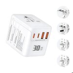 Adaptateur de voyage universel - adaptateur secteur universel avec pd30w 2 ports usb type - c et 1 prise ... Adaptateur de voyage universel - adaptateur secteur universel avec pd30w 2 ports usb type - c et 1 prise ...