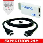 Adaptateur hdmi - wii - convertisseur full hd 1080p - sortie audio jack 35 mm - noir