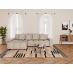 Adelaide - canap� dangle r�versible 4 places en tissu textur� - beige